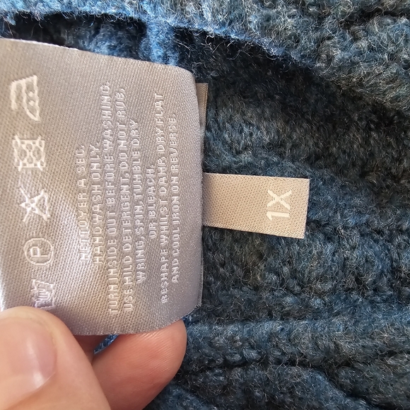 ARAN Ireland Gray Blue Soft MerinoWool Cable Knit Preppy Cozy Coastal Vest Sz 1X - Picture 5 of 8